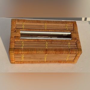 Rattan tissue holder wicker box cane wood rectangle bamboo handmade